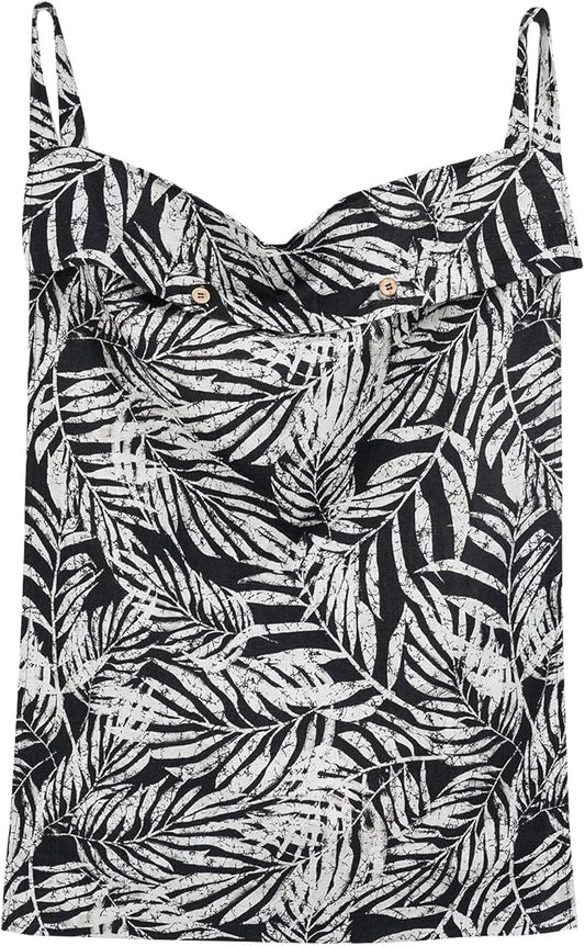 Linen Hanging Laundry Bag, 100% Linen Leaf Print Over The Door Laundry Hamper with Buttons and Zipper, Space Saving Door Hampers for Laundry Dirty Clothes Home Travel, Black, 19.7x27.5inches-Ruum Studio Home