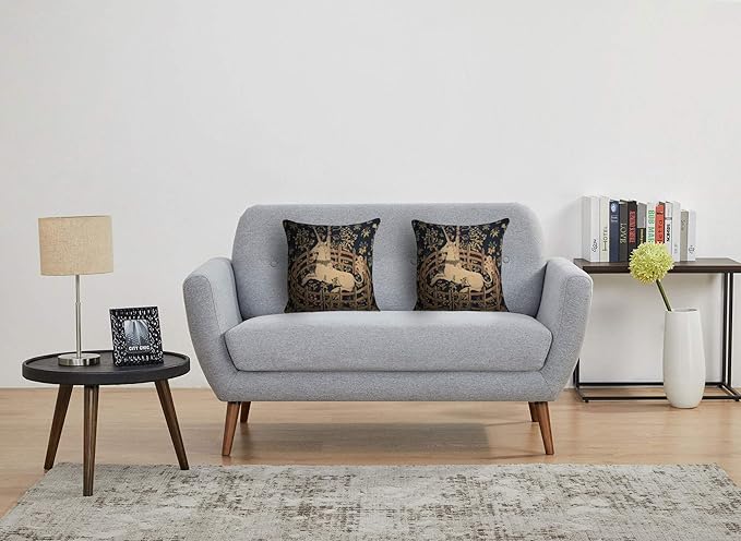 Charlotte Home Furnishings Decorative Pillow Covers for Couch 13X13 in Unicorn Throw Pillow Covers for Sofa Tapestry Square Pillow Cases for Bed Living Room Soft European Cotton Jacquard Woven-Ruum Studio Home