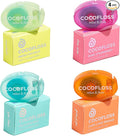 Cocofloss Woven Dental Floss, Travel Sampler, Dentist-Designed Oral Care with Coconut Oil, Waxed, Vegan, Kid-Friendly, 4 Minis in Mint, Coconut, Orange, Strawberry (8 yd Each)-Ruum Studio Home