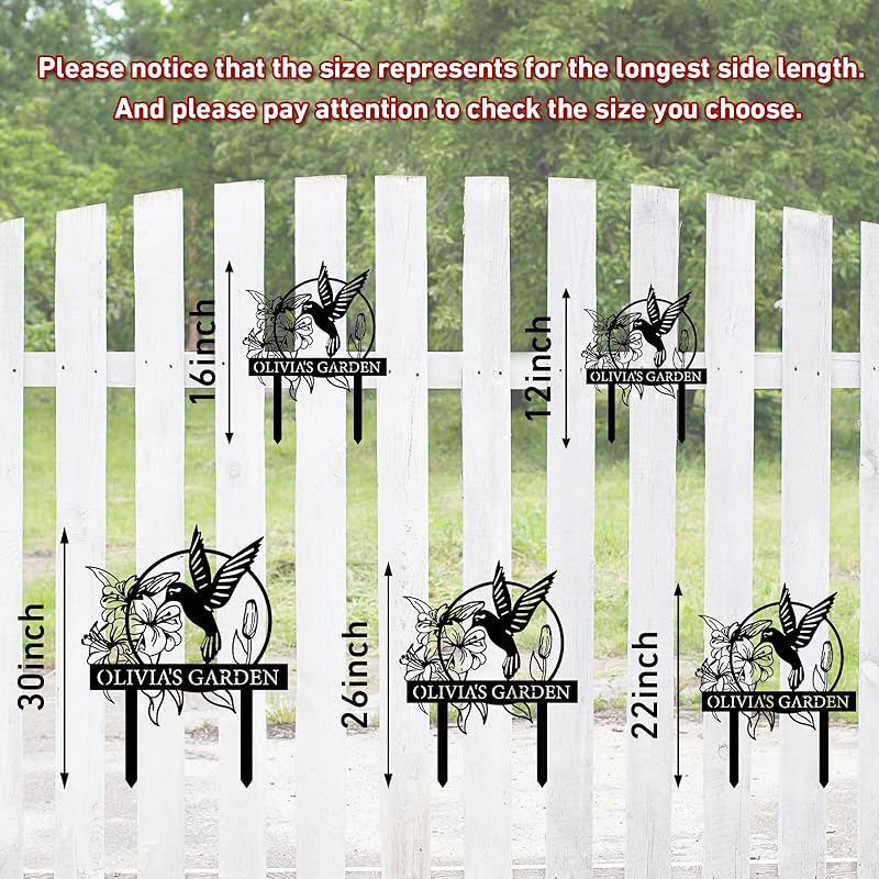 Personalized Garden Signs | Garden Stake Metal Sign | Custom Garden Sign | Customized Bird Garden Name Sign Yard Sign| Garden Signs Decorative Outdoor | Personalized Camping Gifts-Ruum Studio Home
