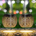 LeiDrail Hanging Solar Lanterns 2 Pack Solar Lanterns Outdoor Waterproof Garden Metal Decorative Light Patio Decor for Outside Yard Tree Tabletop Landscape-Ruum Studio Home