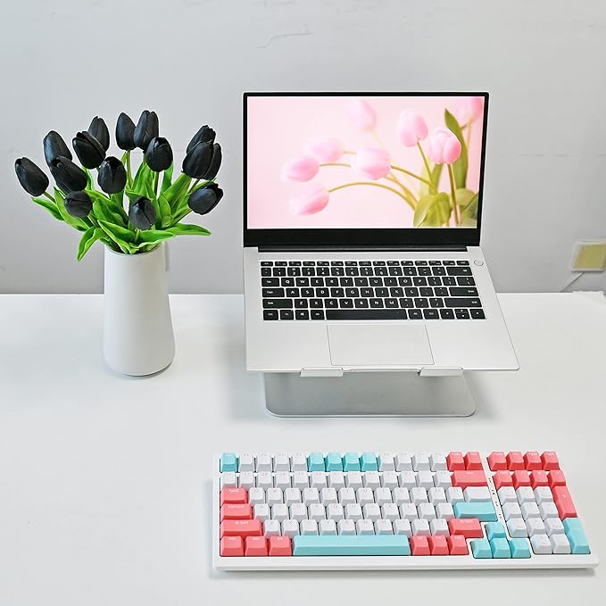 Mandy's Artificial Tulips 20 Stems Black PU Faux Flowers for Wedding Home Decor 13.5 Inch-Ruum Studio Home