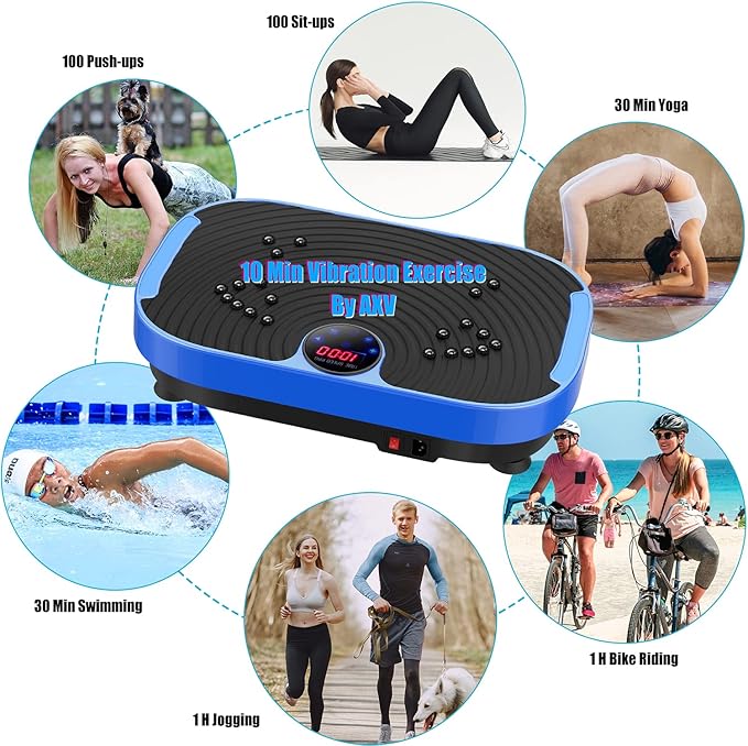 AXV Vibration Plate Exercise Machine Whole Body Workout Vibrate Fitness Platform Lymphatic Drainage Machine for Weight Loss Shaping Toning Wellness Home Gyms Workout-Ruum Studio Home
