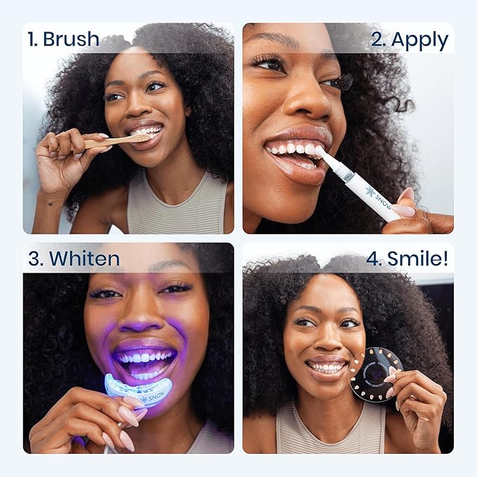 Snow Teeth Whitening Kit - Snow Teeth Whitening Serum and LED Mouthpiece Whitener, Formulated with Hydroxyapatite, Good for 6 Months - Wired Kit with 3 Wands-Ruum Studio Home