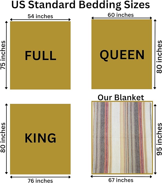 Alpaca Wool Throw Blanket | Super Soft, Lightweight, Breathable and Hypoallergenic | Non-Itchy or Scratchy (Beige Brown Varicolored, Queen (U.S. Standard))-Ruum Studio Home