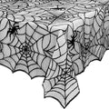 eZAKKA Halloween Table Cloth, 60"x104" Spider Webs Tablecloths Black Tablecloth Lace Fabric Table Cloths Spooky Table Cover for Rectangle Tables for Parties Gothic Halloween Home Decorations-Ruum Studio Home