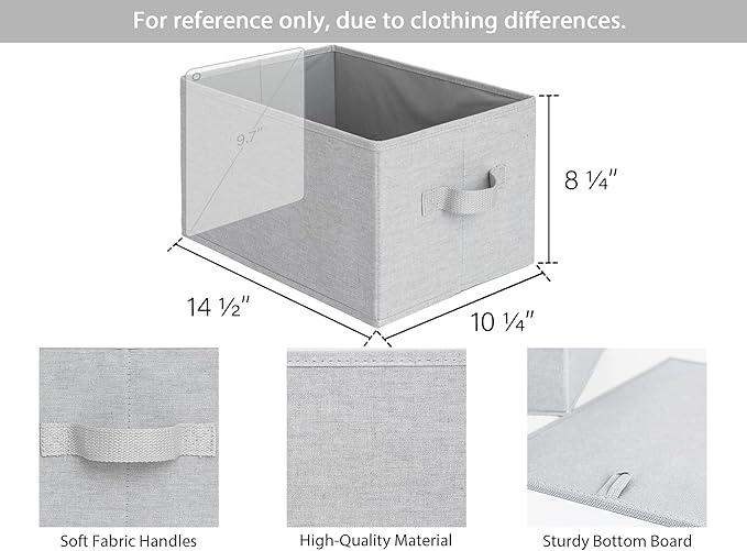 StorageWorks Storage Baskets for Shelves, Foldable Fabric Closet Storage Bins with Handles, Fabric Storage Bins Clothes Organizer, Light Grey, 3-Pack, Large-Ruum Studio Home