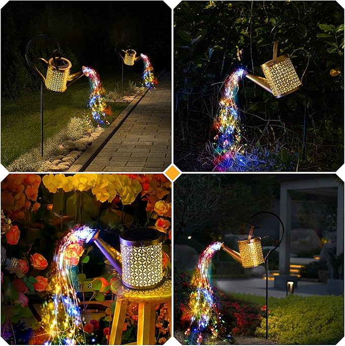 Solar Watering Can Light, Solar Yard Decorations Outdoor, Garden Decor Lights, IP65 Waterproof Hanging Lantern Lights, Flower Bed Decor, Gifts for Grandma, Women, Mom-Ruum Studio Home