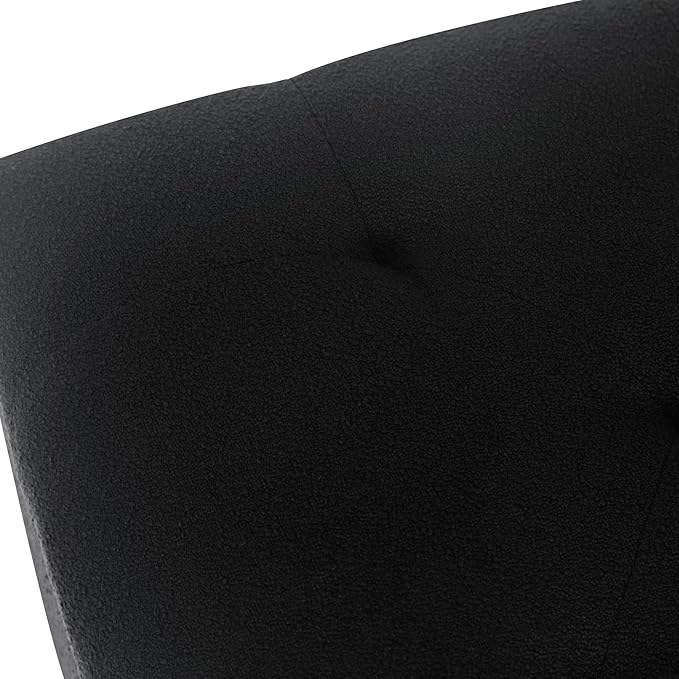 Joveco Storage Ottoman Bench, Rectangle 24″ Linen Foot Rest Stool Square Footstool for Living Room, Bedroom, Black-Ruum Studio Home
