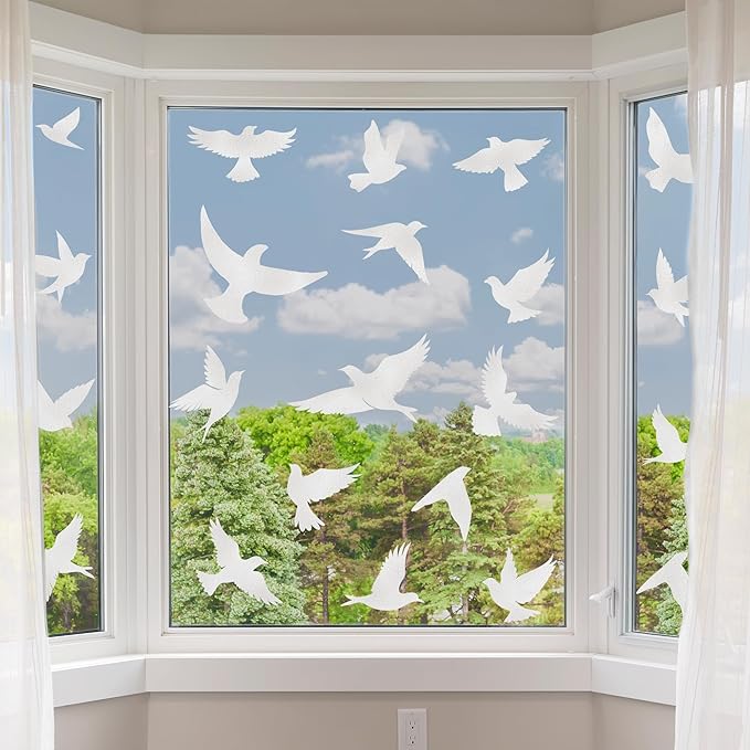 9 Sheets Bird Window Clings, Protect and Save Bird Strikes Window Stickers, Glass Door Stickers Decals, Stop Birds Flying into Windows Accessories Home Decorations-Ruum Studio Home