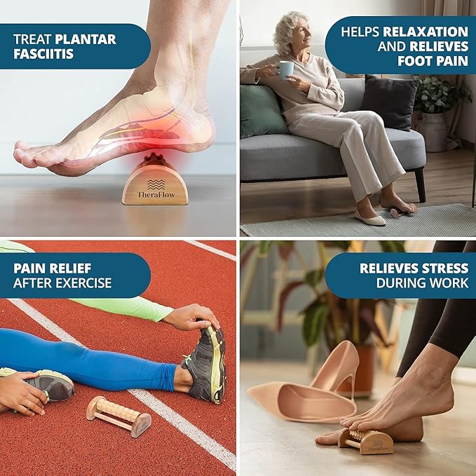 TheraFlow Compact Foot Roller for Plantar Fasciitis Relief | Relaxing Gifts for Mom and Dad - Portable, Small Tool for Deep Tissue Massage and Neuropathy | Travel Size Feet Massager for Relaxation-Ruum Studio Home