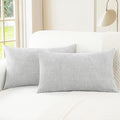CaliTime Throw Pillow Covers Decorative 16 X 26 Inches Pack of 2 Cozy Chenille Cushion Cases for Couch Sofa Bed Living Room Home Moonbeam Gray-Ruum Studio Home