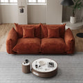 Modern Minimalist Chenille Modular Sectional Sofa, Oversized Couch and Loveseat Set with Thick Cushions, Upholstered Sofa for Small Spaces, Living Room, Bedroom, Office, Apartment(Orange,75" Loveseat)-Ruum Studio Home