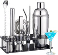 Cocktail Shaker Set Bartender Kit : 15-Piece Stainless Steel Bartender Kit with Acrylic Stand Bars Set with All Practical Bars Accessories, Bar Tools for Drink Mixing, Bar, Home, Lounge & Party-Ruum Studio Home