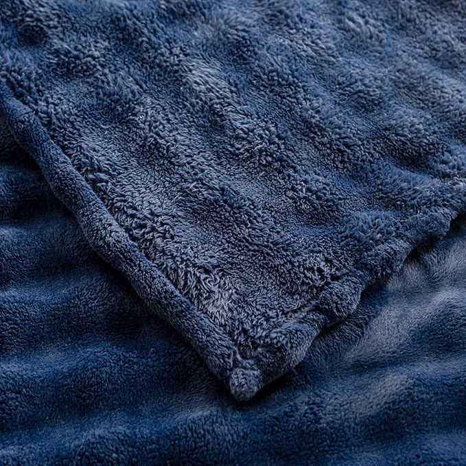 YUSOKI Luxury 3D Bubble Throw Blanket 2lb,All Ages,Home Decoration, (Navy,50 * 60inches)-Ruum Studio Home