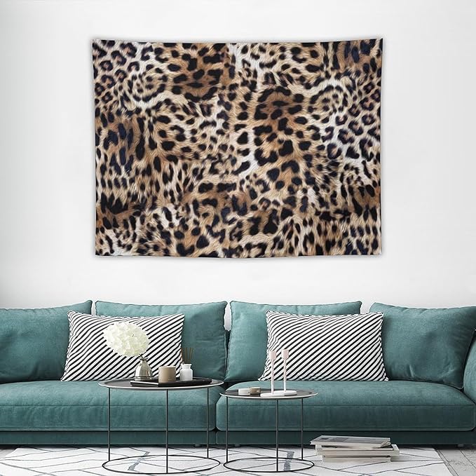 HZOHNAGO Leopard Print Tapestry Nature Wildlife Vintage Cheetah Fur Spot Animal Skin Wild Animals Spots Printed Wall Tapestry Painting Wall Hanging for Bedroom Living Room Dorm 40" W x 30" H-Ruum Studio Home