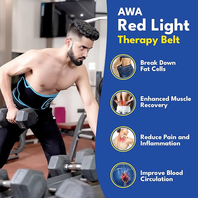 Red Light Therapy Belt with 126 High-Intensity LEDs for Targeted Relief, 660nm & 850nm Infrared Light, Heat and Vibration for Back, Waist, and Muscle Recovery, FSA HSA Eligible-Ruum Studio Home