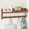 AMBIRD Wall Hooks with Shelf 26.57inch Entryway Wall Hanging Shelf Wood Coat Hooks for Wall with Shelf Coat Rack Wall Mount Rack with 5 Dual Hooks 3 Key Hooks Mail Organizer and Key Rack Key Holder-Ruum Studio Home