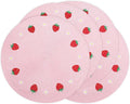 Whaline 4Pcs Round Placemats Daisy Strawberry Embroidered Place Mats Summer Strawberry Dinner Table Mats for Home Wedding Baby Shower Birthday Party Decor-Ruum Studio Home