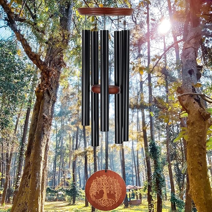 Wind Chimes for Outside,Outdoor Wind Chimes for Mother & Grandma - Large Garden Hanging Decor with Tree of Life Engraving, Perfect for Yard, Home, Christmas, Birthdays-Ruum Studio Home