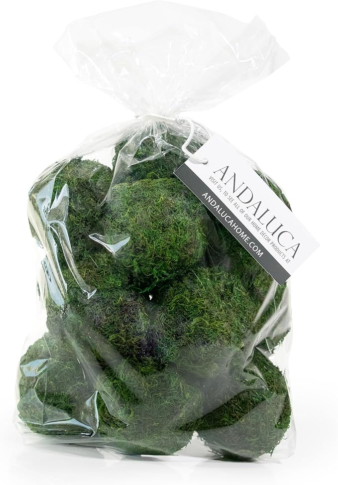 ANDALUCA Decorative Green Moss Balls Bowl Filler Orbs (Pure Moss)-Ruum Studio Home