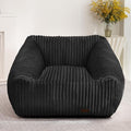 HABUTWAY Bean Bag Chair, Giant Bean Bag Chairs for Adults and Kids, Bean Bag Sofa, Lazy Floor Sofa, Faux Fur Beanbag Chair with Armrests for Living Room Bedroom (Black)-Ruum Studio Home