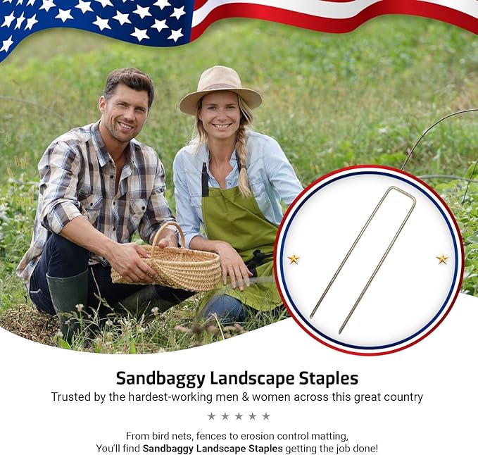 Sandbaggy 500-Count 6-Inch Galvanized Landscape Staples - SOD Garden Stakes ~ Trusted by Farmers & Contractors Across The USA-Ruum Studio Home