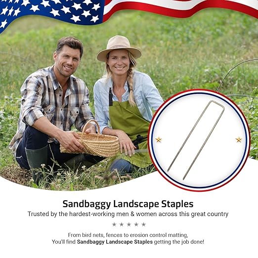 Sandbaggy 1000 Count 6" Landscape Staples | Industrial Grade 11 Gauge Steel | Great for Securing Landscape Fabrics, Erosion Control Matting, Bird Netting & Etc |Trusted by Farmers Across USA-Ruum Studio Home