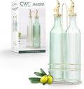 COOK WITH COLOR Glass Olive Oil Bottle Dispenser - 2 Pack- 17oz Oil and Vinegar Cruet - Olive Oil Carafe Decanter for Kitchen-Ruum Studio Home