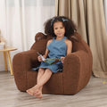 Comfy Toddler Chair, Cuddly Sherpa Teddy Bear Kids Sofa, High Back Kids Reading Chair for Boys and Girls, Brown-Ruum Studio Home
