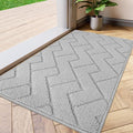 hicorfe Indoor Doormat,Front Back Door Mat TPR Backing Non Slip Mats 20"x31.5" Absorbent Resist Dirt Entrance Doormat Inside Floor for Entryway Washable Low-Profile(Light Grey)-Ruum Studio Home