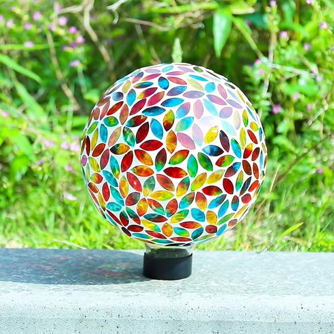 VCUTEKA Gazing Ball, 8" Glass Gazing Balls Sphere for Garden Lawn Outdoor Ornament Yard Decorative-Ruum Studio Home