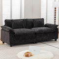 URRED Modular Sectional Sofa Comfy Cloud Couch, Modern Chenille Sofa Sleeper Deep Seat Couches with Ottoman/Pillows for Living Room (Black, 82.6'')-Ruum Studio Home