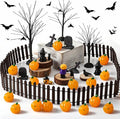 Wesiti 30 Pcs Halloween Village Accessories Set Miniature Halloween Figurines Village Trees Cat Pumpkin Tombstones Figurine Horror Miniature Accessories for Garden Decor-Ruum Studio Home