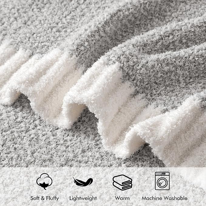 MIULEE Light Grey Super Soft Throw Blanket for Couch, Cozy Fluffy Warm Throws Knit Blankets for Sofa, Bed, Chair, Living Room, Camping, Picnic, 50 x 60 inch-Ruum Studio Home