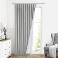 Vision Home Light Gray Pinch Pleated Full Blackout Curtains Linen Blended Thermal Insulated Window Panels 102 inch for Bedroom Living Room Darkening Grey Pleat Drapes with Hooks Back Tab 60"Wx102"Lx1-Ruum Studio Home