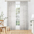 Pinch Pleated Floral Linen Curtains, 60 Inch Wide by 100 Inch Long Printed Curtains for Privacy Light Filtering, Suitable for Living Rooms and Sunrooms.2 Panels-Ruum Studio Home