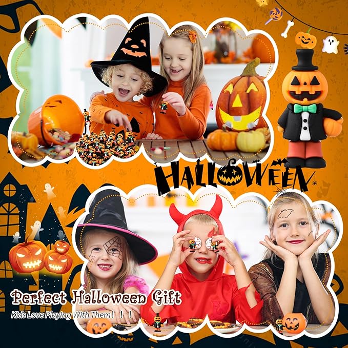 50 Pcs Halloween Mini Figurines Tiny Pumpkin Figures to Hide and Seek Rubber Wizard Miniatures Ornaments Gifts for Halloween Party Favors Table Decorations(Pumpkin)-Ruum Studio Home