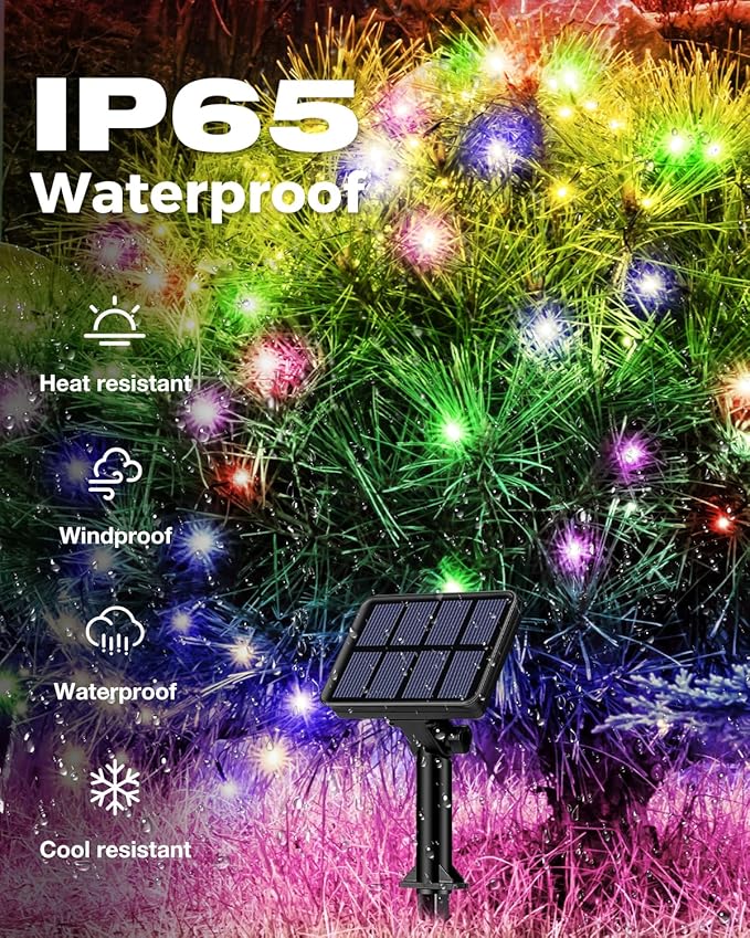 6 Pack Solar Fairy Lights for Outside Waterproof, 49FT/15M 150LED Solar String Lights Outdoor 8 Modes Solar Twinkle Lights for Garden Yard Christmas Tree Wedding Party Decor, Multicolor-Ruum Studio Home