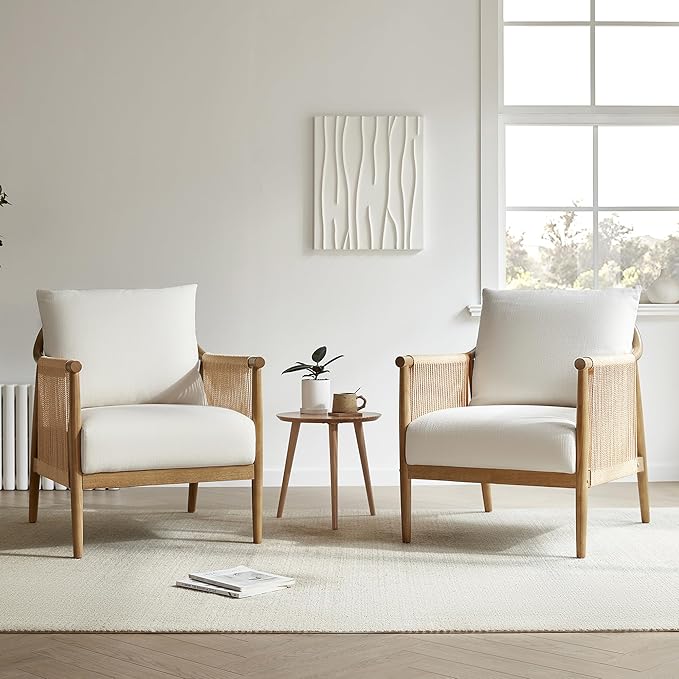 CHITA Braid Armchair, Modern Accent Chair for Living Room, Cream-Ruum Studio Home