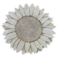 NAT & Jules Sunflower Shaped Dimensional Indoor Outdoor 12 inch Cast Resin Decorative Garden Stepping Stone, Patio, Walkway Sculpture Yard Art, Stone Grey-Ruum Studio Home