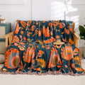 Snycler Boho Throw Blanket for Bed, 100% Organic Cotton Muslin Soft Throw-Orange Boho Floral Farmhouse Rustic Spring Summer Fall Decor Blanket for Couch Sofa Quilt and Gift, 60" x 80"-Ruum Studio Home