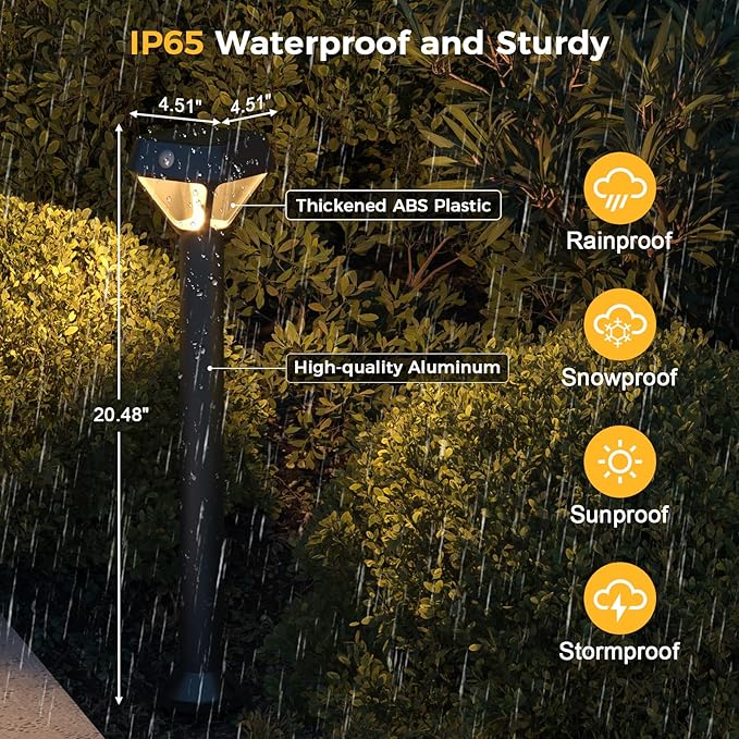 XMCOSY+ Smart Solar Lights Outdoor with Motion Sensor, 150LM APP Control RGBCW Color Changing Garden Lights Solar Powered for Yard Pathway Landscape, Waterproof, 2 Pack-Ruum Studio Home