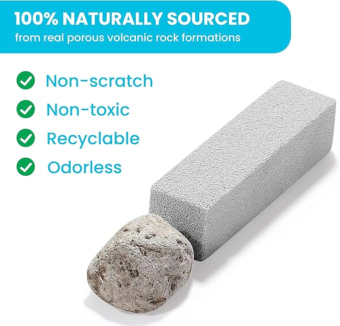 Pumice Stone Toilet Bowl Cleaner | Toilet Pumice Stone with Extra Long Handle | Scouring Stick for Toilet Cleaning, Stain Removal on Toilets, Grills, Tiles, Grout & Pools | 4 Pack-Ruum Studio Home