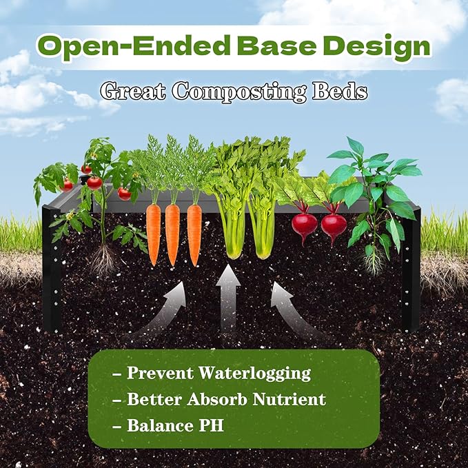 Galvanized Raised Garden Bed 6x3x2 Ft Outdoor Garden Planter Boxes Bottomless for Vegetables, Flowers, Herbs and Succulents Large Metal Raised Garden Bed (Sliver, 72''W×24''H×36''D)-Ruum Studio Home