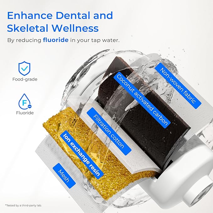 Waterdrop Upgrade Gravity-fed Water Filter System, with Silver Ions Enhanced Filtration, Reduces Fluoride and up to 99% of Chlorine, with 4 Filters and Metal Spigot, 2.25G-Ruum Studio Home