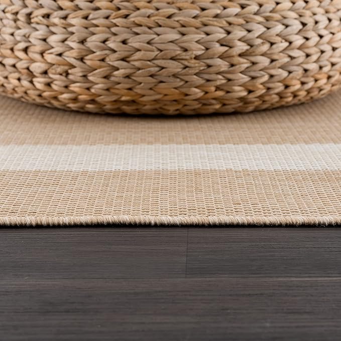 CAMILSON Outdoor Rug 9x12, Large Modern Outside Rugs for Patios Porches Waterproof Durable Washable Non-Shedding, Easy-to-Clean Indoor Outdoor Area Carpet (9 x 12, Bordered - Beige/White)-Ruum Studio Home