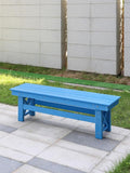 HDPE Outdoor Bench, 55" Patio Bench Outdoor Furniture, Poly Lumber Adirondack Benches, All Weather HDPE Patio Garden Backless Benches for Park, Poolside, Deck, Porch, Sky Blue-Ruum Studio Home