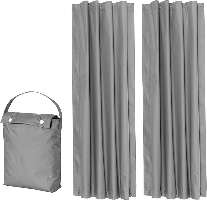 Amazon Basics Portable Blackout Curtain Shade with Suction Cups, 50"W x 78"L, 2-Pack, Dark Grey-Ruum Studio Home