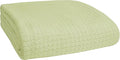 BELIZZI HOME 100% Cotton Bed Blanket, Breathable Bed Blanket Full Queen Size, Cotton Thermal Blankets Full Queen, Perfect for Layering Any Bed for All Season, Sage Green-Ruum Studio Home